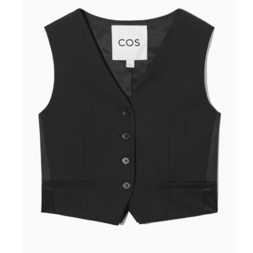 Cos Black Belted Wool Vest Size 2